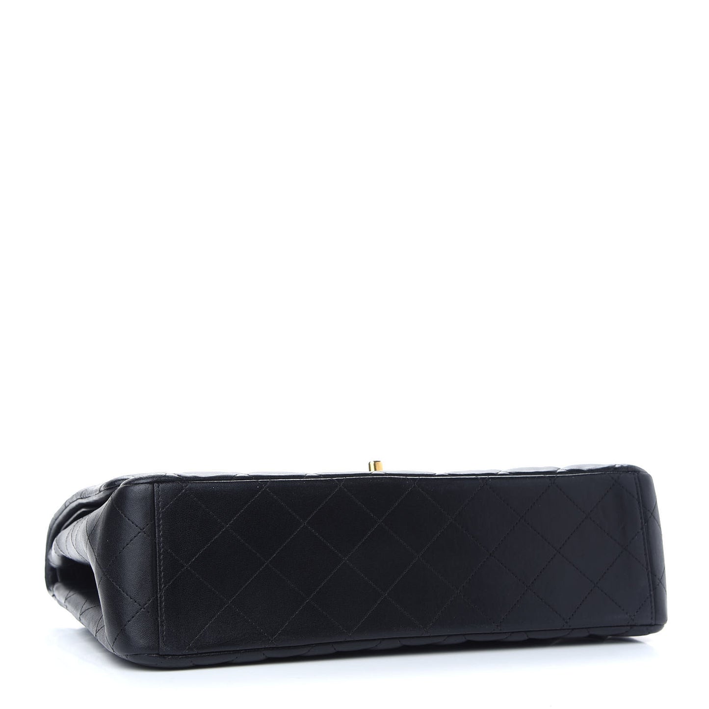 Lambskin Quilted Maxi Double Flap Black