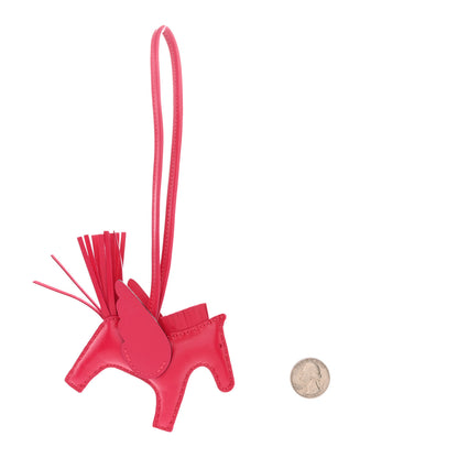 Hermes Milo Lambskin Grigri Rodeo Pegase Horse Bag Charm PM Framboise 2 of 6