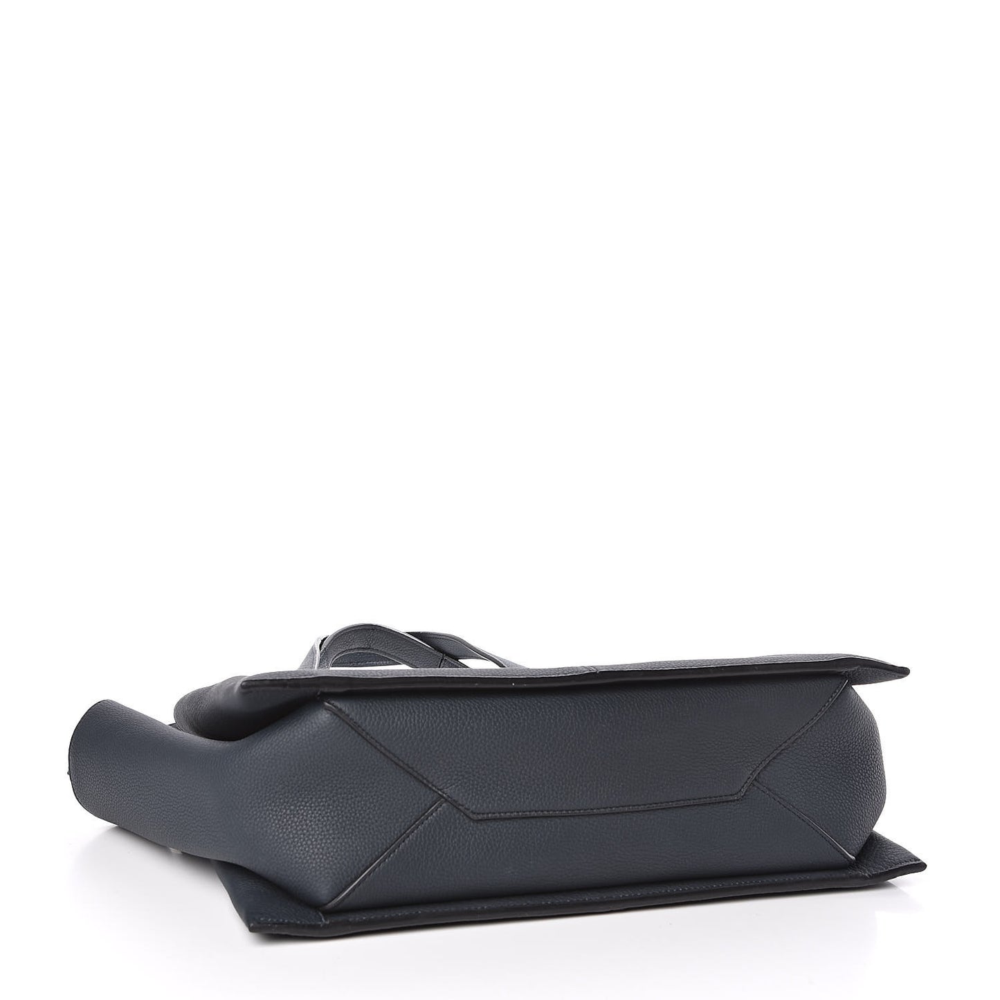 Baby Grained Calfskin Medium Tri-Fold Bag Dark Sea