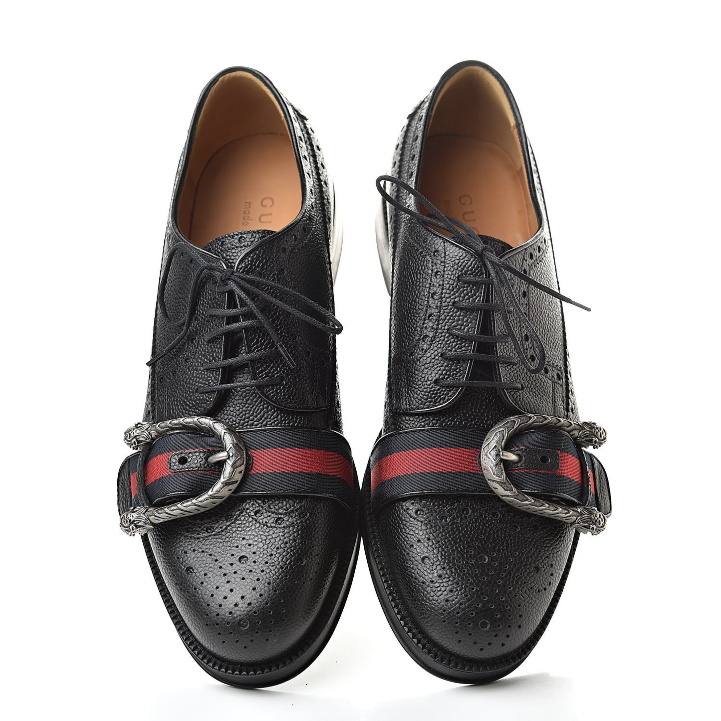 Calfskin Web Mens Queercore Brogue Derby Shoes 9.5 Black