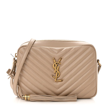 Saint Laurent Calfskin Matelasse Monogram Lou Camera Bag Dark Beige 1 of 15