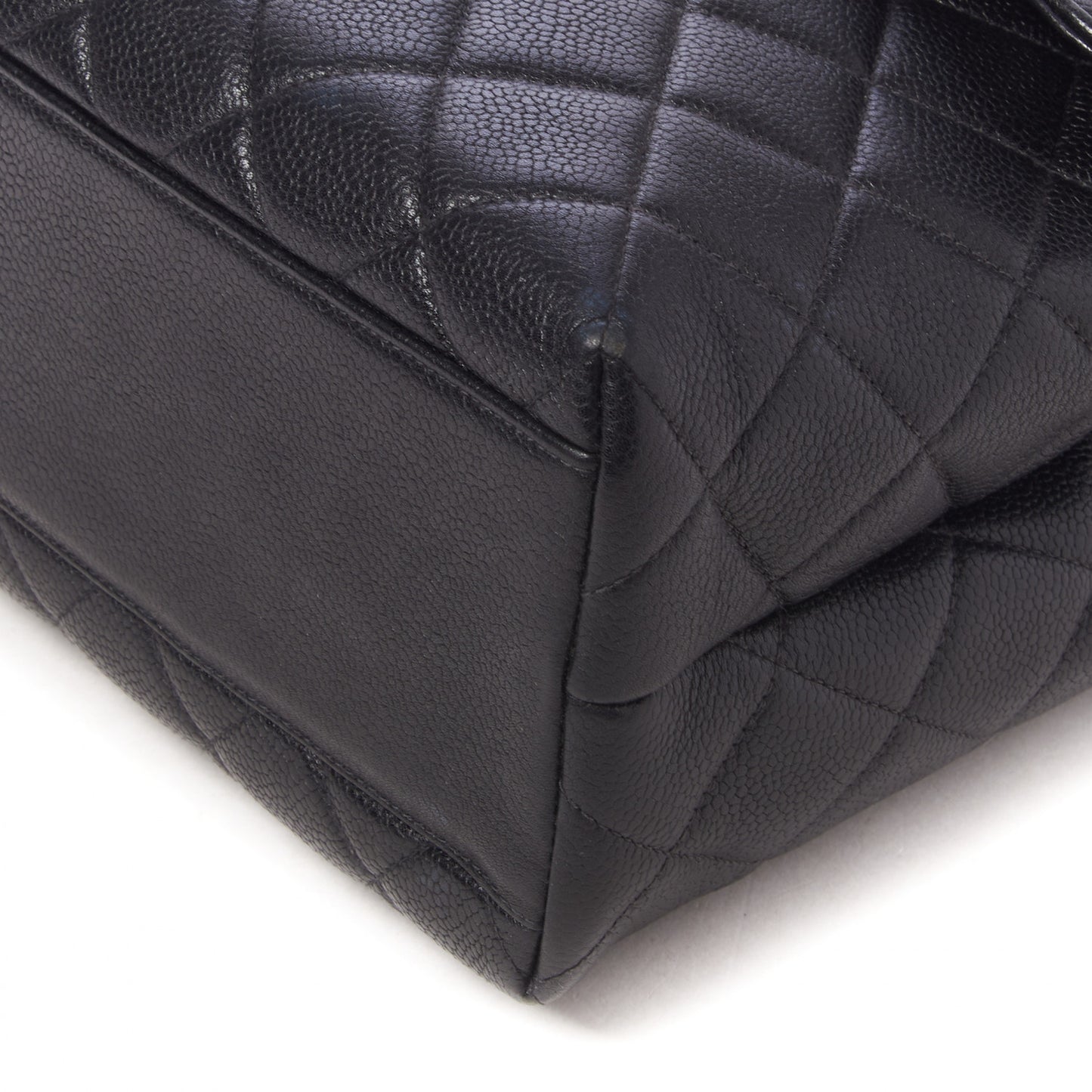Caviar Quilted Jumbo Kelly Flap Black