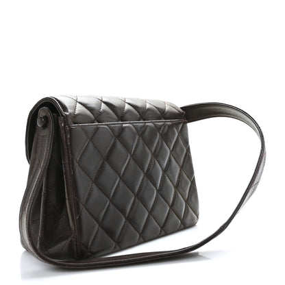 Chanel Lambskin Quilted Messenger Flap Bag Dark Brown 2 of 9