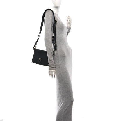 Prada Vitello Daino Soft Flap Crossbody Black 2 of 10