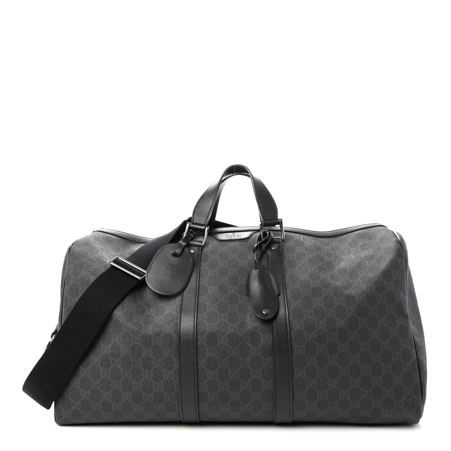 GG Supreme Monogram Medium Carry-On Duffle Bag Black Grey