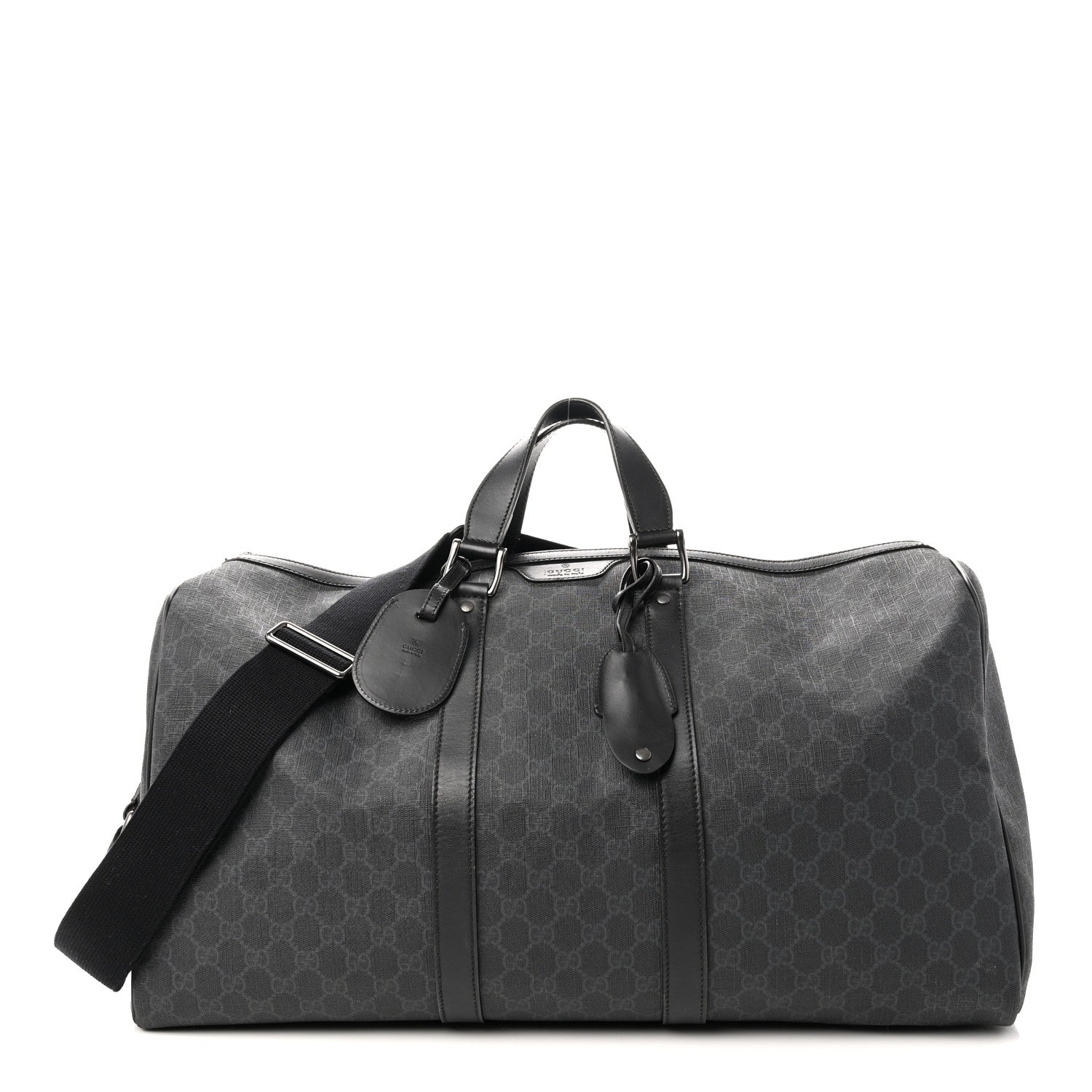 Gucci GG Supreme Monogram Medium Carry-On Duffle Bag Black Grey 1 of 16