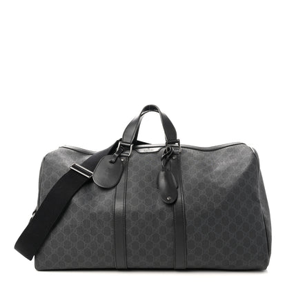 Gucci GG Supreme Monogram Medium Carry-On Duffle Bag Black Grey 1 of 16