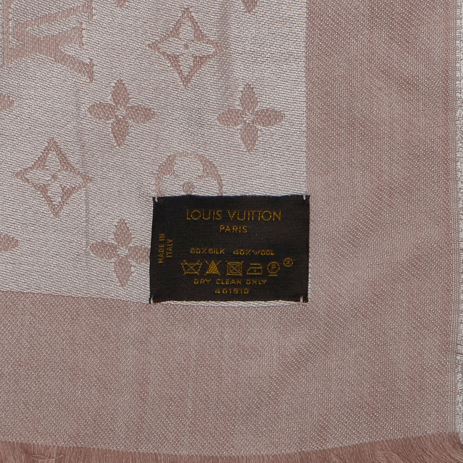 Louis Vuitton Silk Wool Monogram Denim Shawl Rose 5 of 5