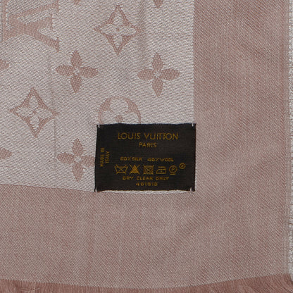 Louis Vuitton Silk Wool Monogram Denim Shawl Rose 5 of 5