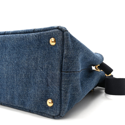Prada Denim Small Logo Tote Bleu 9 of 9