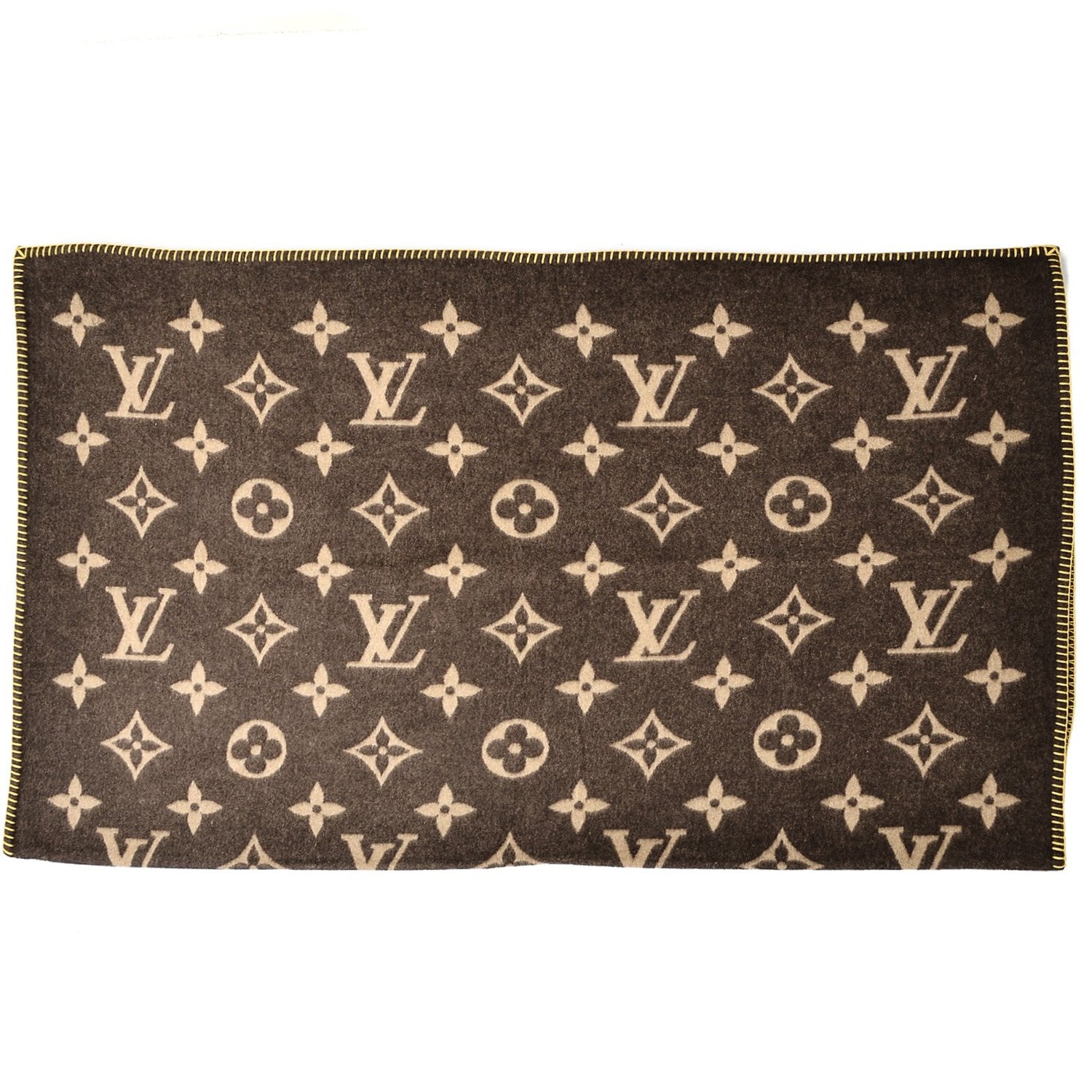 Louis Vuitton Wool Angora Monogram Blanket Marron 1 of 7