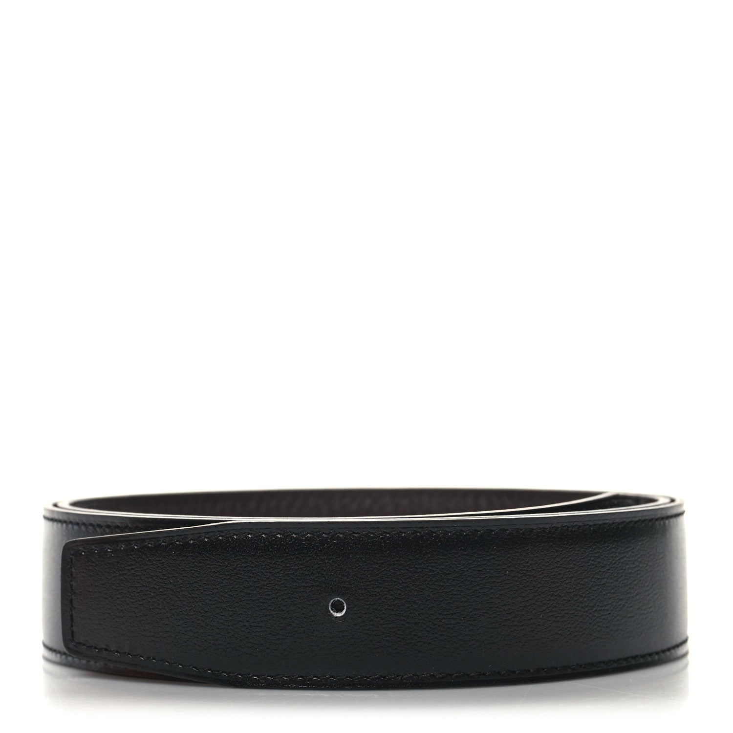 Hermes Box Togo 32mm Belt Strap 85 34 Black Chocolate 1 of 7