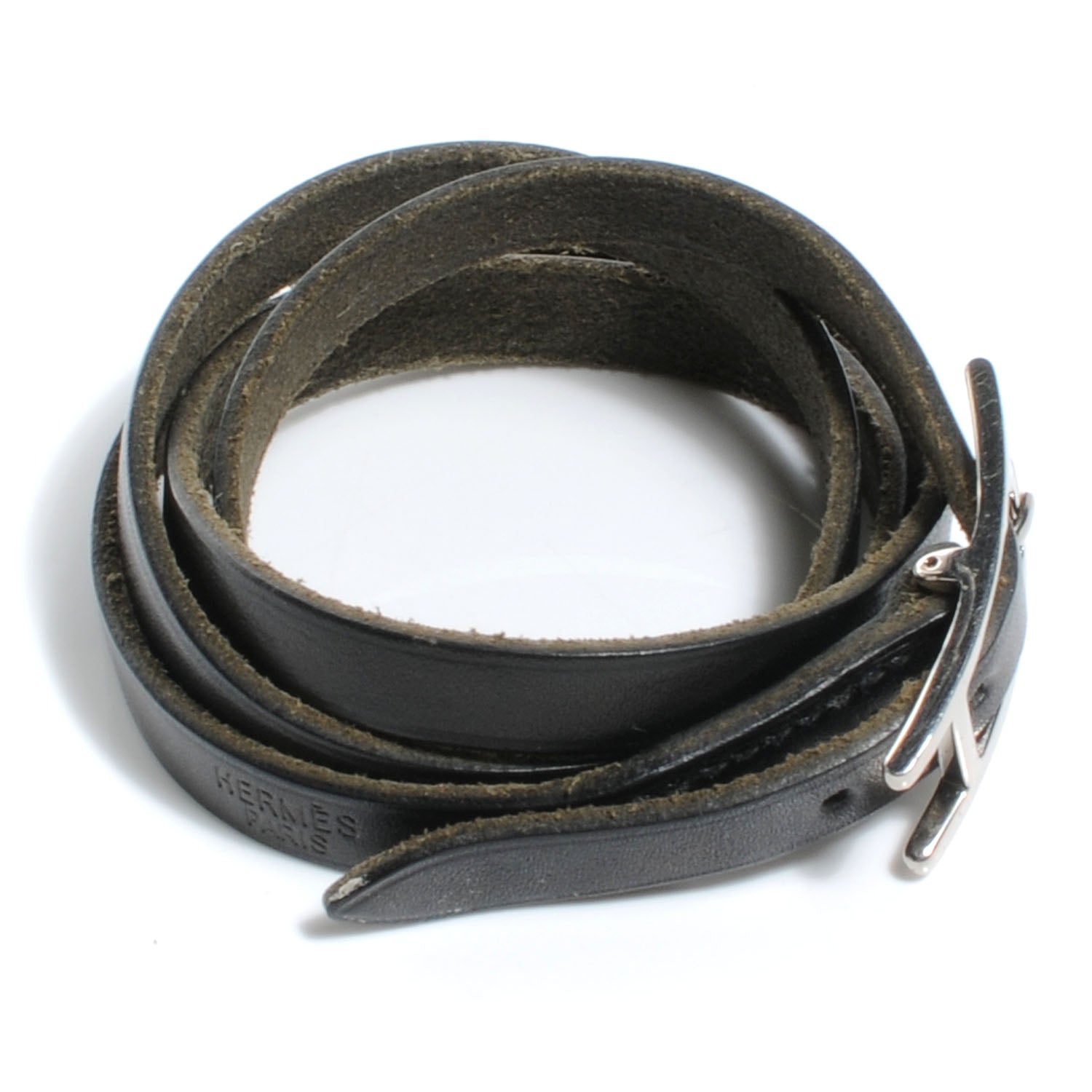 Hermes Chamonix Hapi Triple Tour Wrap Bracelet Black 4 of 6