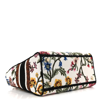 Christian Dior Canvas Embroidered Medium Lady D-Lite Ecru Multicolor 4 of 12