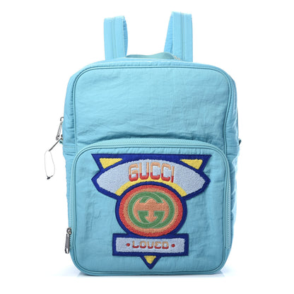 Gucci Nylon Twill 80s Logo Patch Backpack Lago 1 of 9