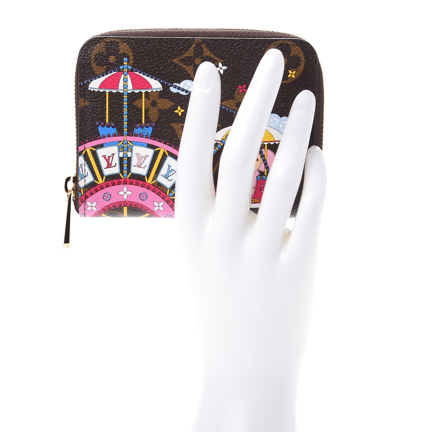 Louis Vuitton Monogram 2020 Christmas Animation Big Wheel Zippy Coin Purse Rose Ballerine 2 of 10