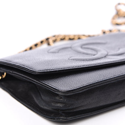 Chanel Caviar Timeless CC Wallet On Chain WOC Black 10 of 13