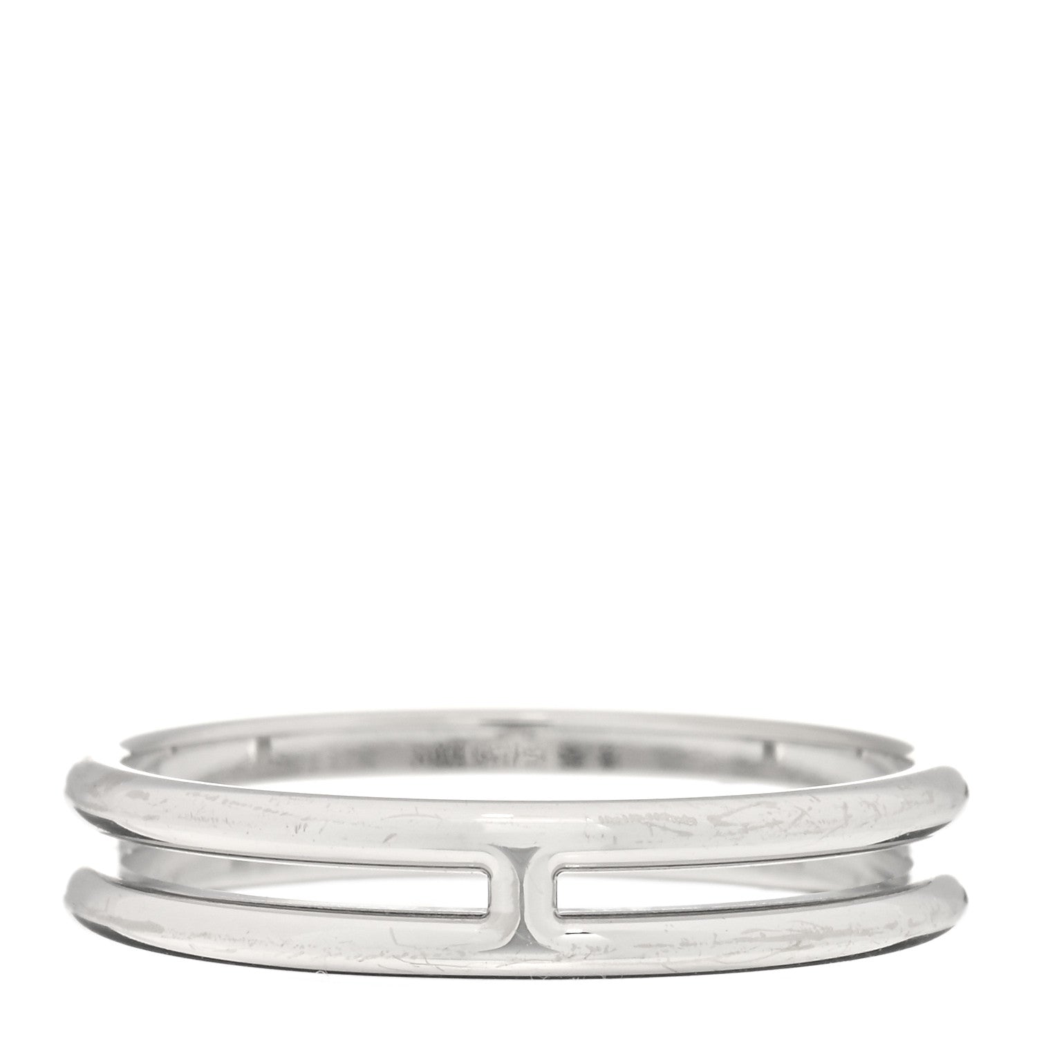 Hermes 18K White Gold Ariane Wedding Band Ring 52 6 2 of 3