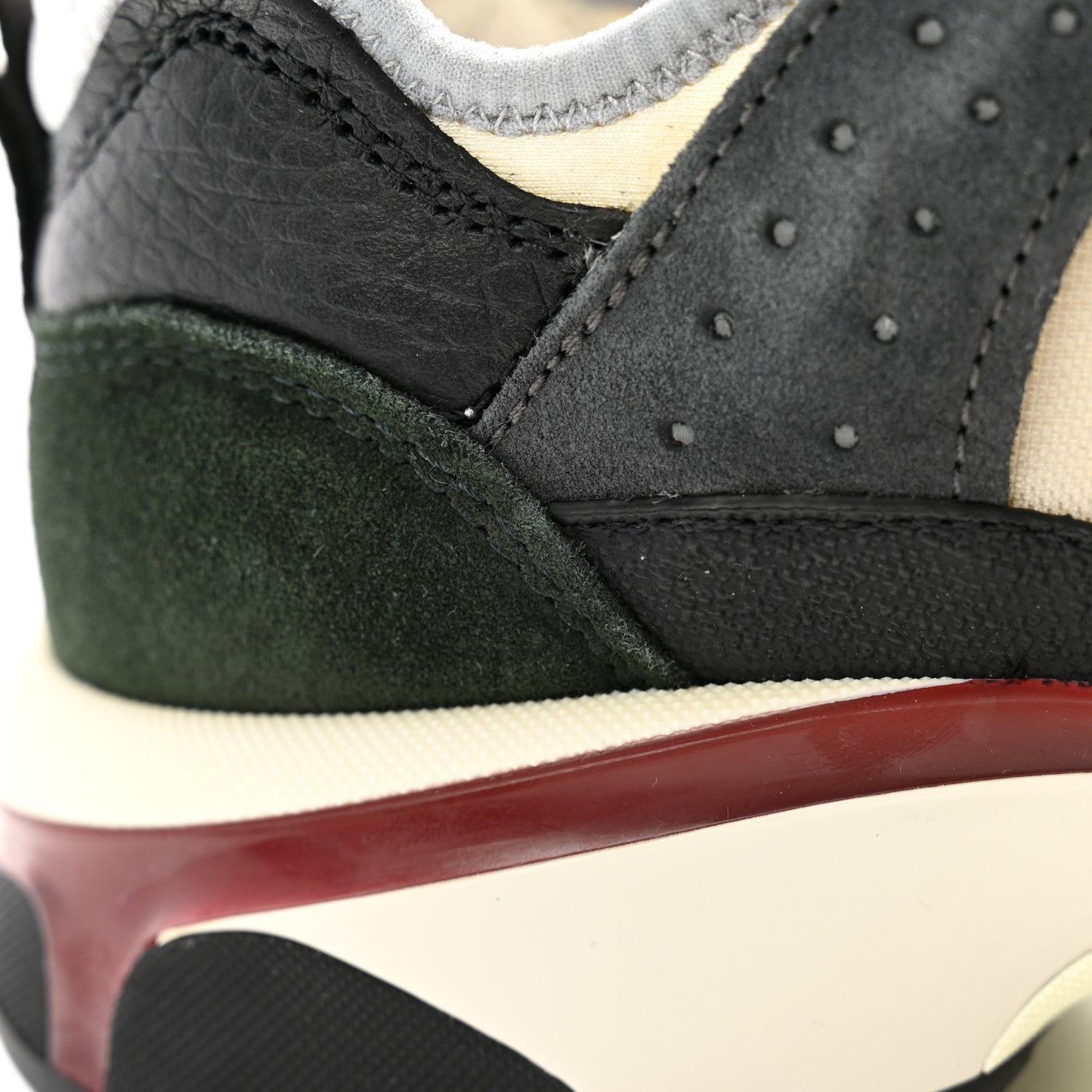 Fabric Suede Calfskin Mesh Womens CC Sneakers 38.5 Black Dark Grey White Light Grey