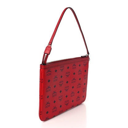MCM Visetos Liz Shopper Tote Pouch Ruby Red 3 of 8