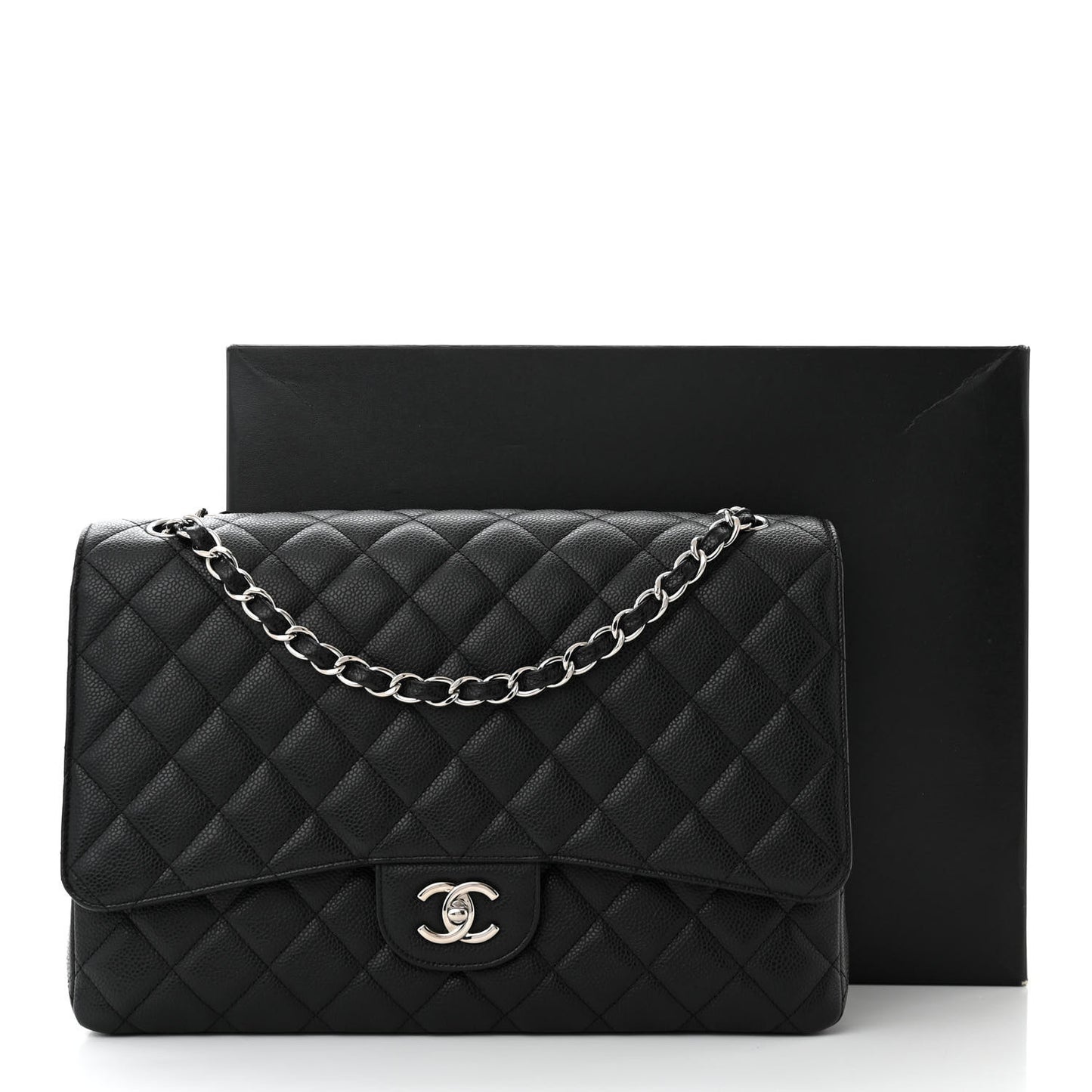Caviar Quilted Maxi Single Flap Black
