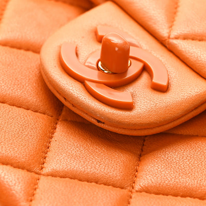 Chanel Lambskin Resin Mini Square Flap Orange 10 of 15