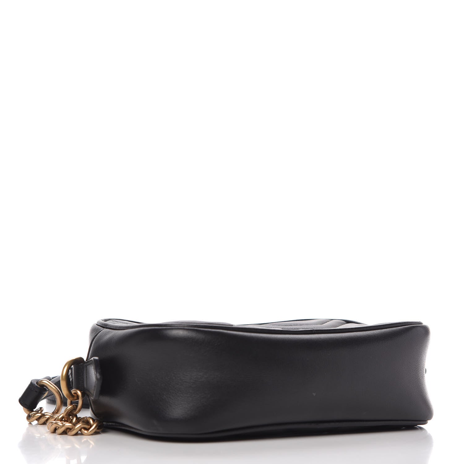 Gucci Calfskin Matelasse Mini GG Marmont Chain Shoulder Bag Black 4 of 11