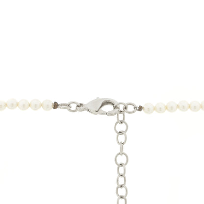 Chanel Pearl Cluster CC Long Necklace Silver 5 of 7