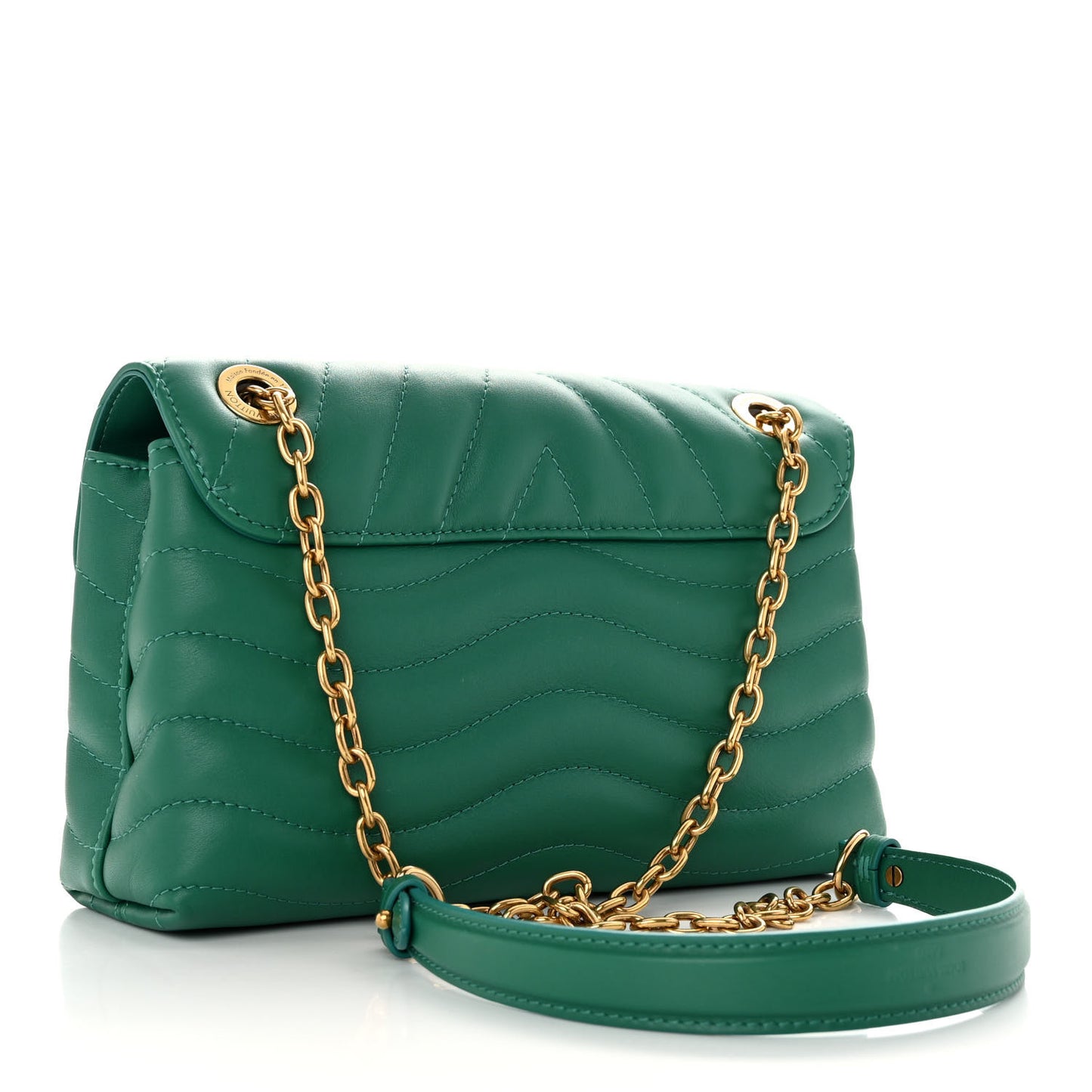 Calfskin New Wave Chain Bag MM NM Emerald