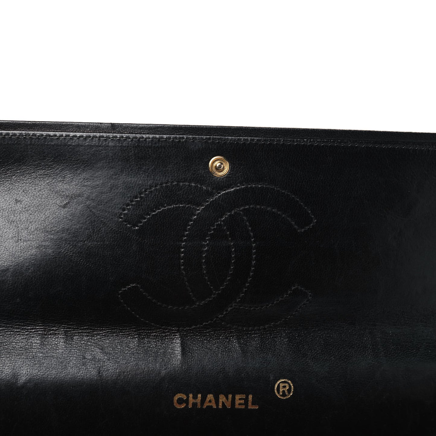 Lambskin Quilted Medium Double Flap Black