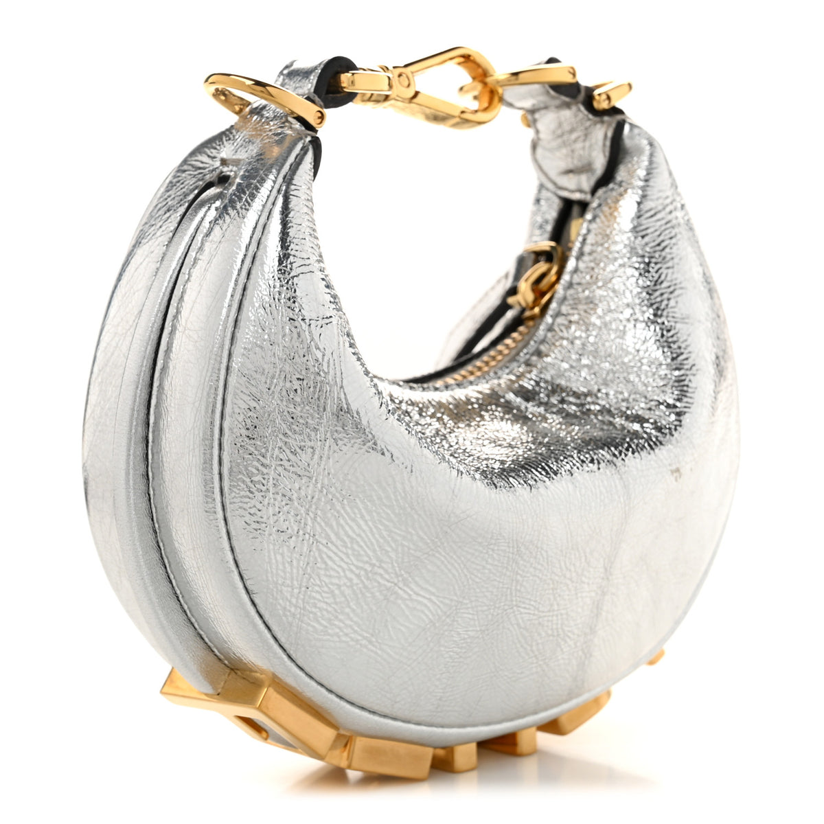 Fendi Rock Millenium Nano Fendigraphy Hobo Charm Argento 3 of 10