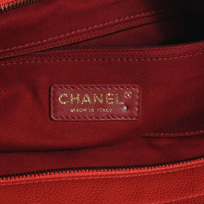 Chanel Iridescent Caviar Country Chic Hobo Red 6 of 7