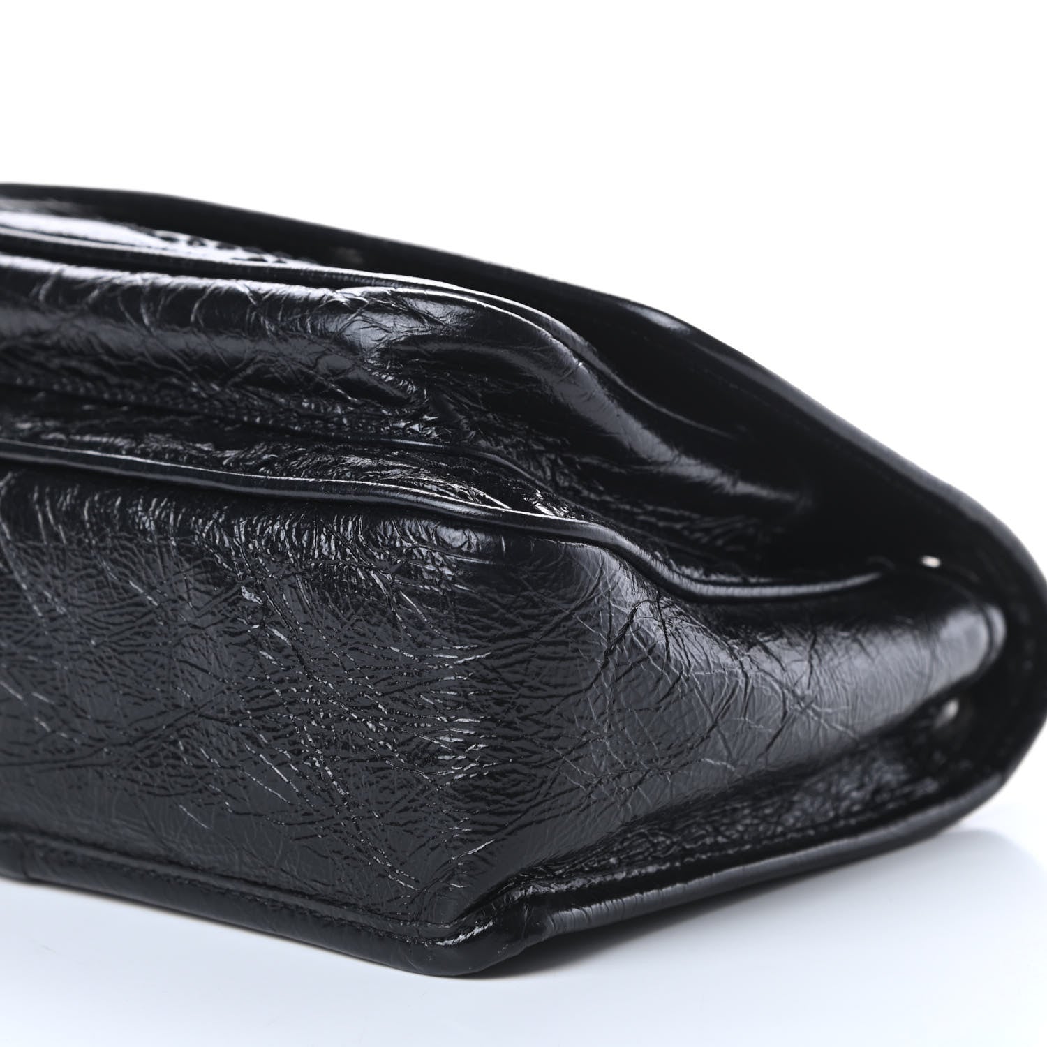 Saint Laurent Crinkled Calfskin Matelasse Monogram Baby Niki Chain Satchel Black 11 of 11