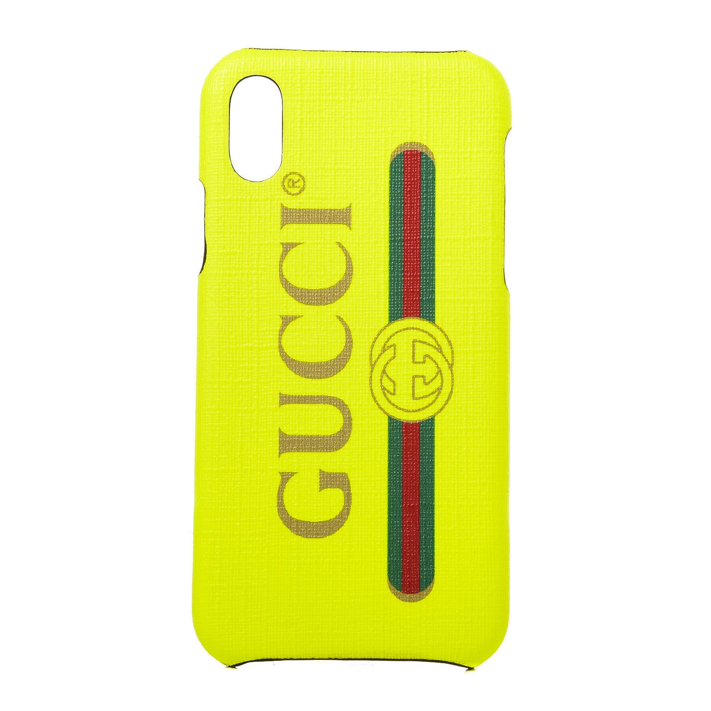 Rubber Print iPhone Xs Case Yellow Fluo Green