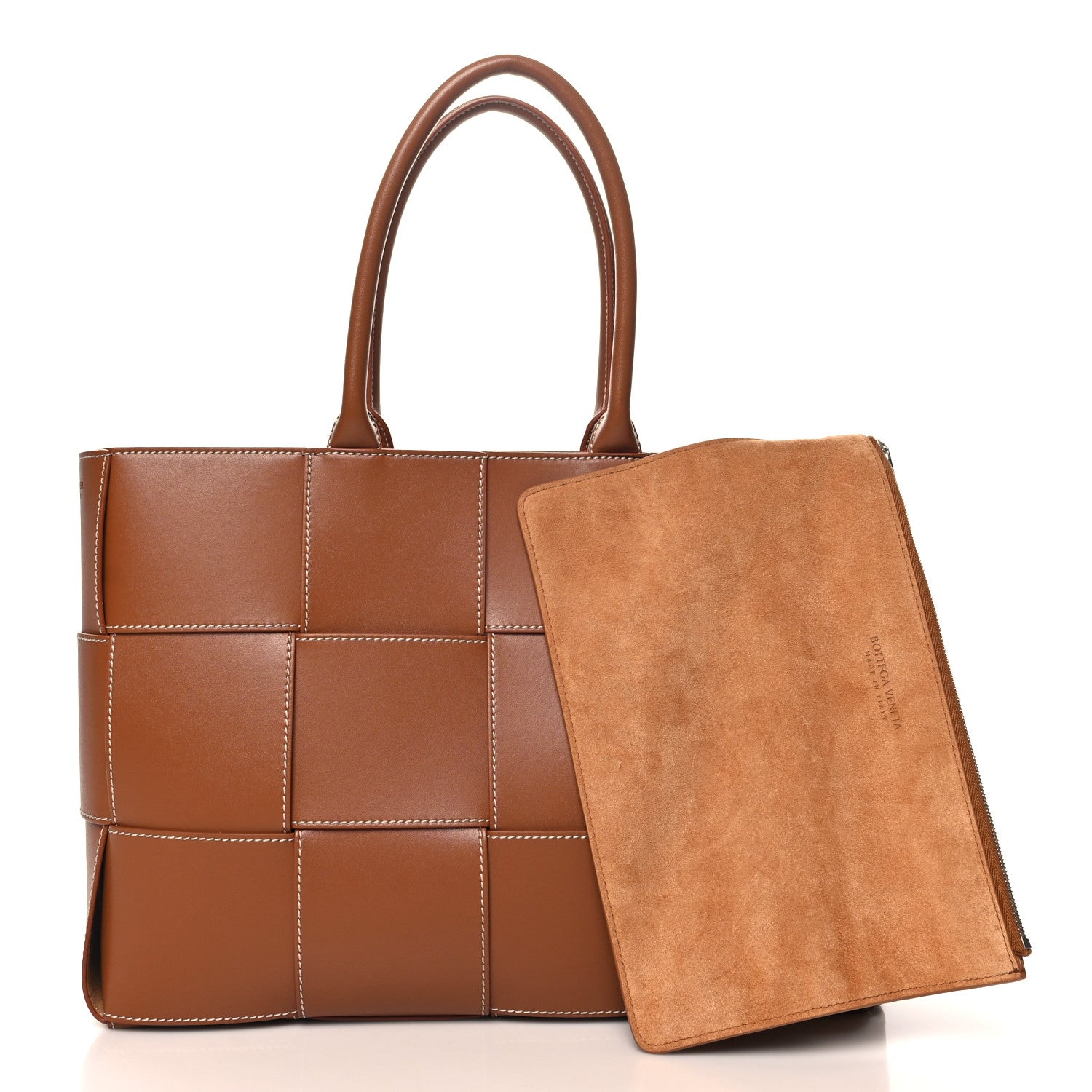 Bottega Veneta Nappa Maxi Intrecciato Mens Arco Tote Wood 2 of 11