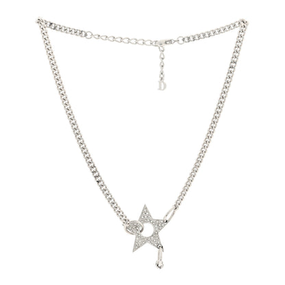 Christian Dior Crystal Star Choker Necklace Silver 3 of 5
