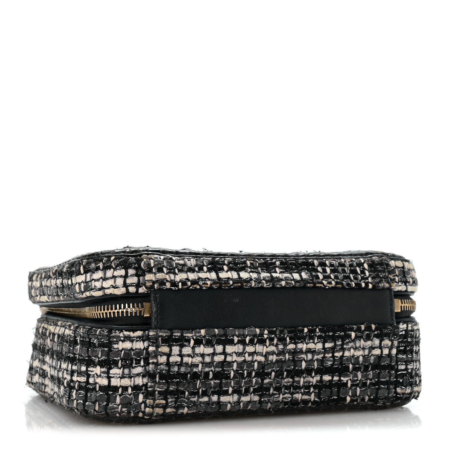 Chanel Tweed Snakeskin Quilted Medium CC Filigree Vanity Case Dark Navy 4 of 14
