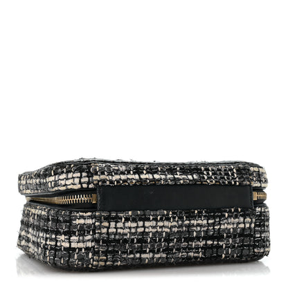 Chanel Tweed Snakeskin Quilted Medium CC Filigree Vanity Case Dark Navy 4 of 14