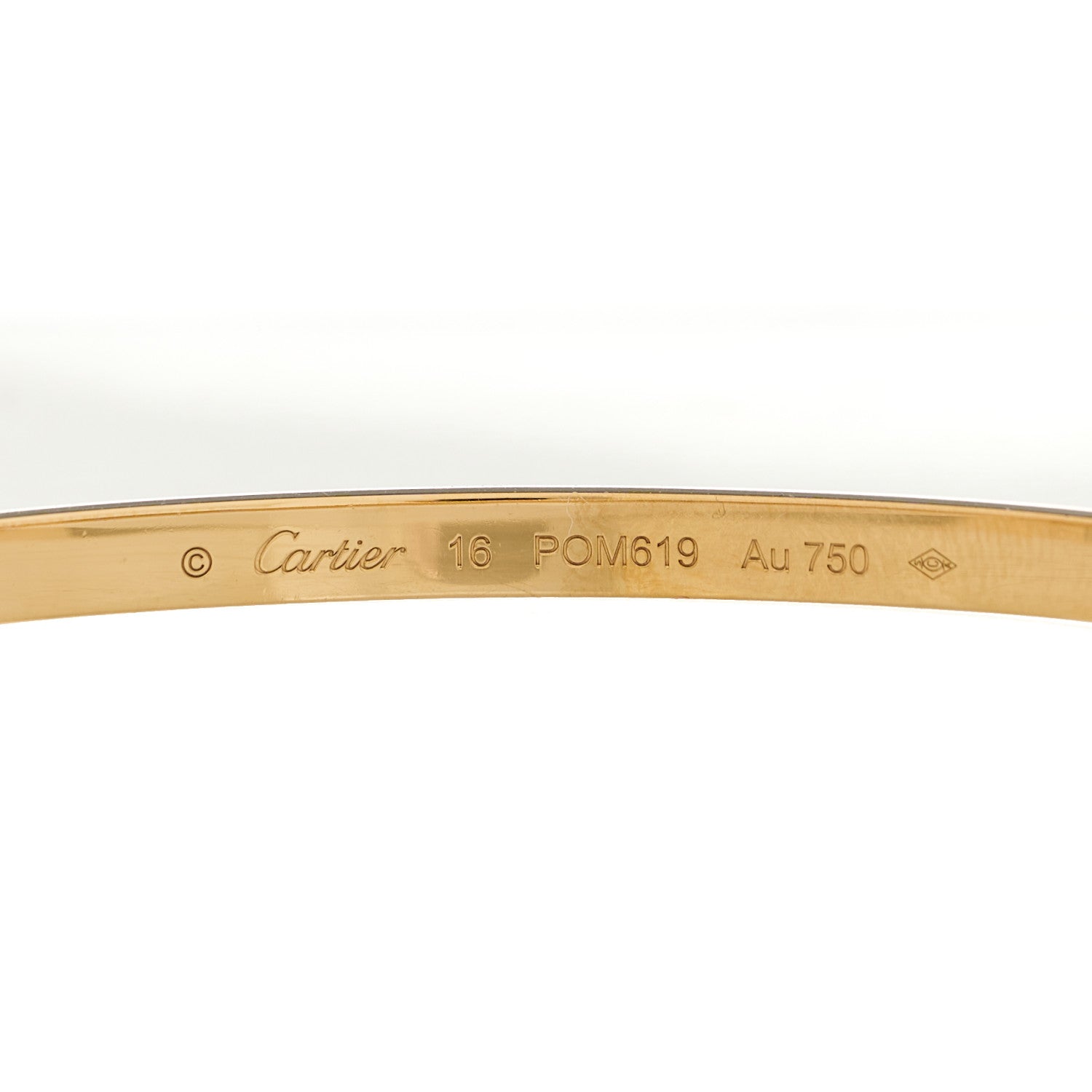 Cartier 18K Yellow Gold 6 Diamond Small LOVE Bracelet 16 5 of 9