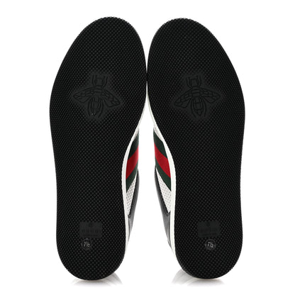 Gucci Calfskin Web Mens Screener Sneakers 7.5 Black White 6 of 10