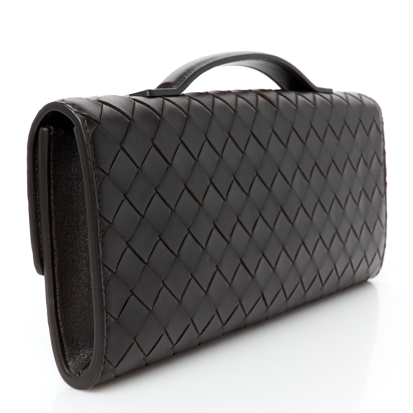 Nappa Intrecciato Long Andiamo Top Handle Clutch Fondant