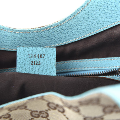 Gucci Monogram Calfskin Large Bardot Shoulder Bag Turquoise 9 of 10