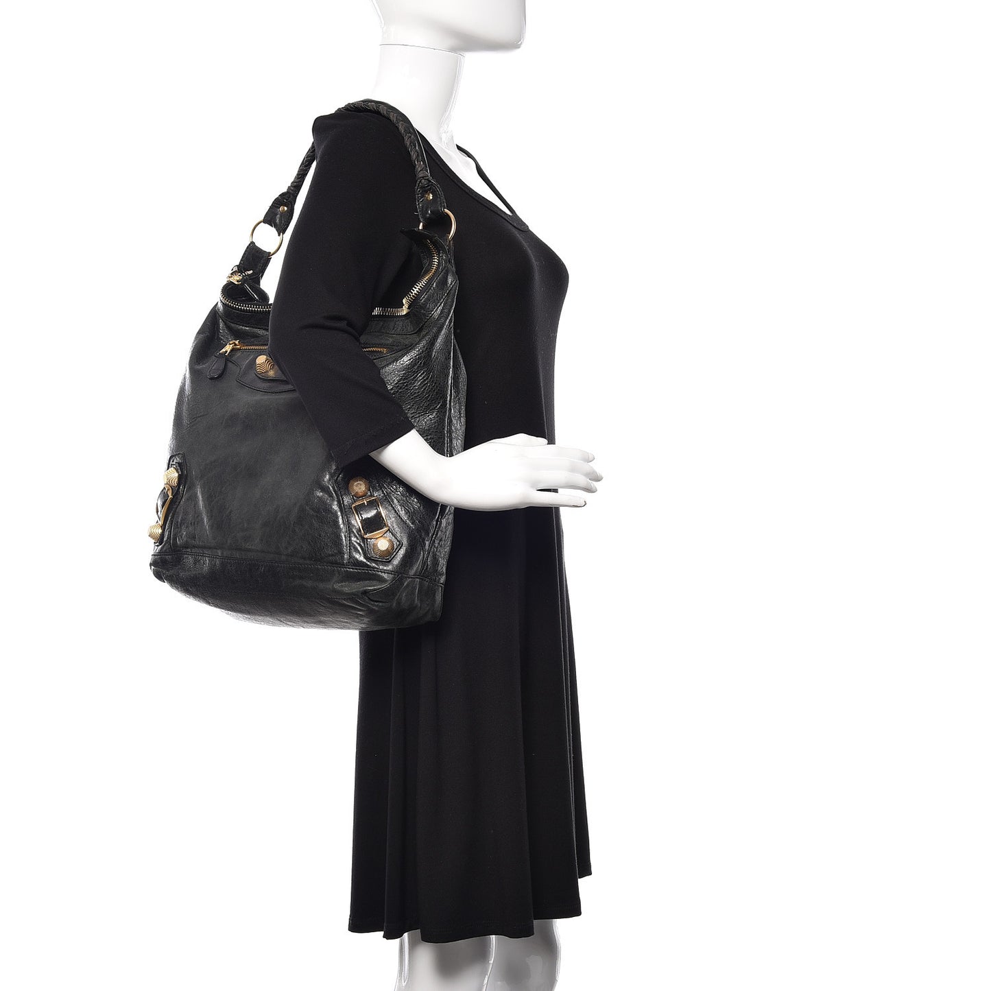 Chevre Giant 21 Gold Hardware Day Hobo Black