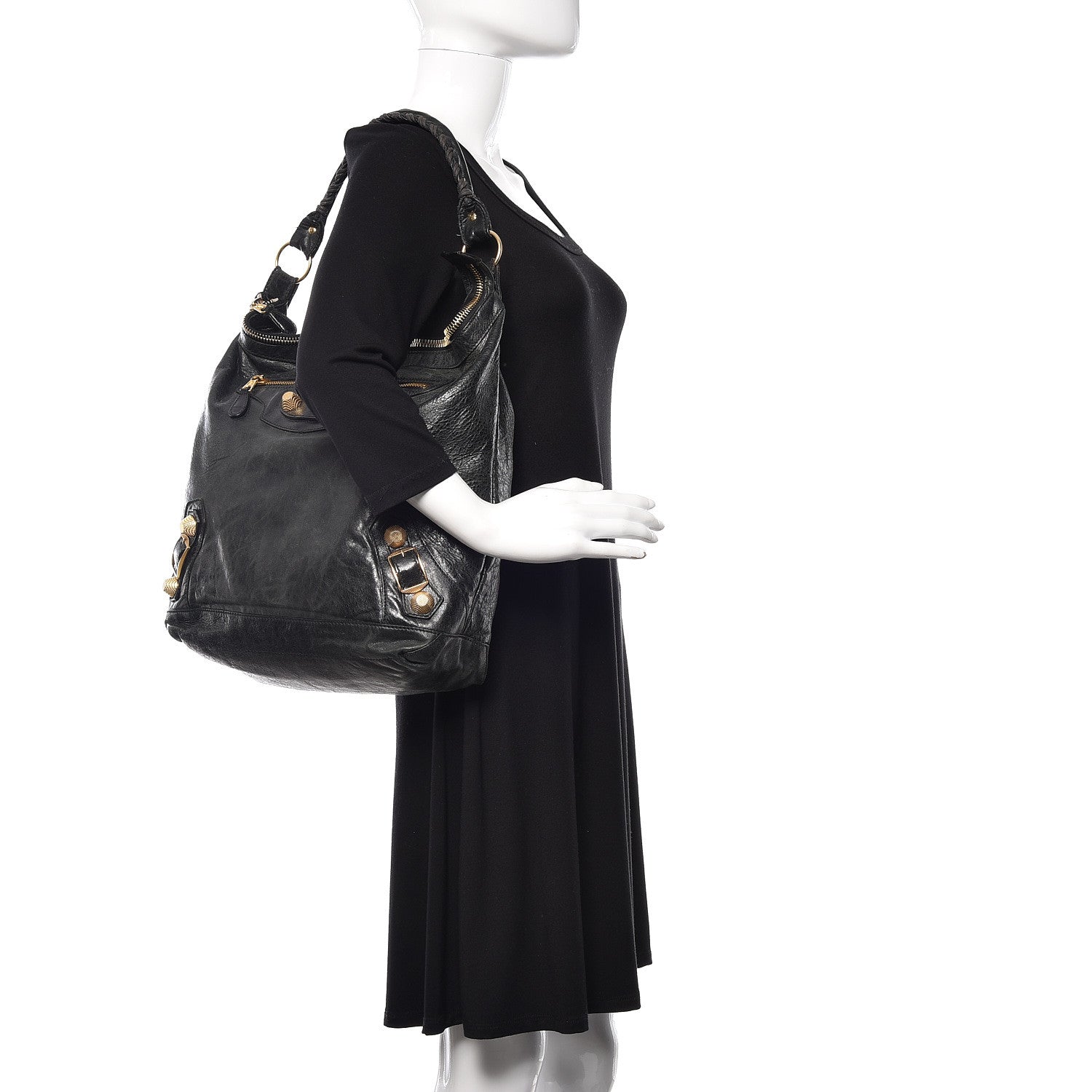 Balenciaga Chevre Giant 21 Gold Hardware Day Hobo Black 2 of 12