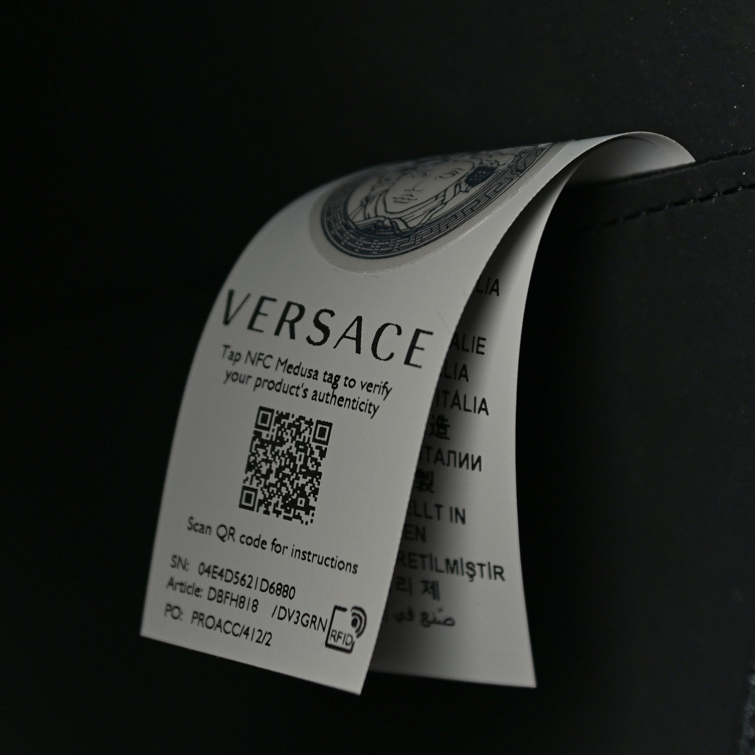 Versace Calfskin Virtus Tote Black 6 of 9