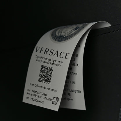Versace Calfskin Virtus Tote Black 6 of 9