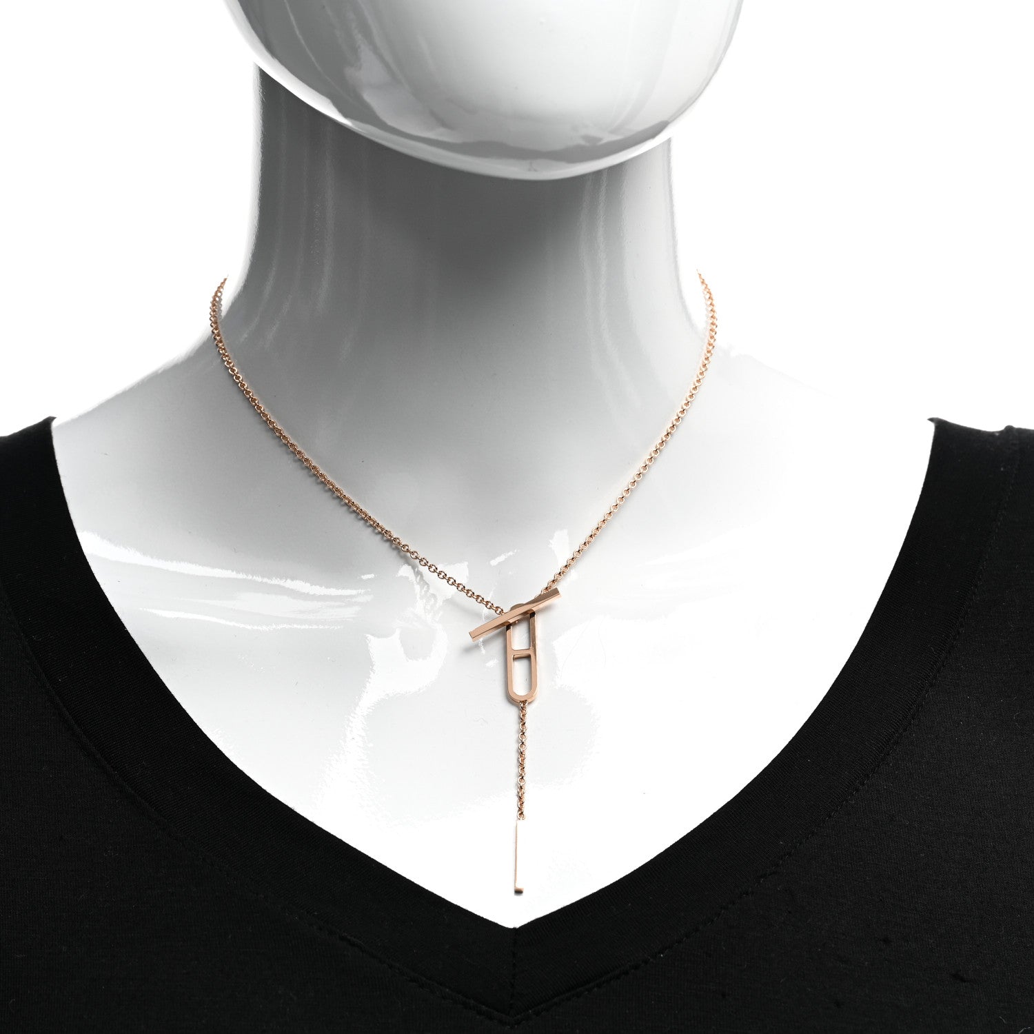 Hermes 18K Rose Gold PM Ever Chaine D'Ancre Necklace SH 2 of 5