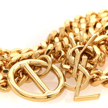 Saint Laurent Metal Cassandre Chain Belt 75 Gold 3 of 4