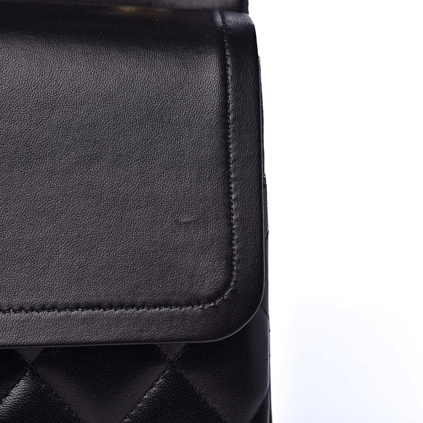 Lambskin Quilted Jumbo Double Flap Black