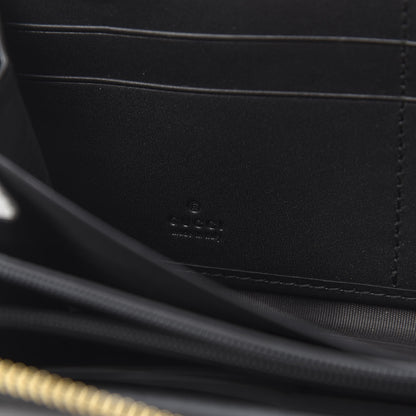 Gucci Suede Patent GG Web Ophidia Zip Around Wallet Black 6 of 6